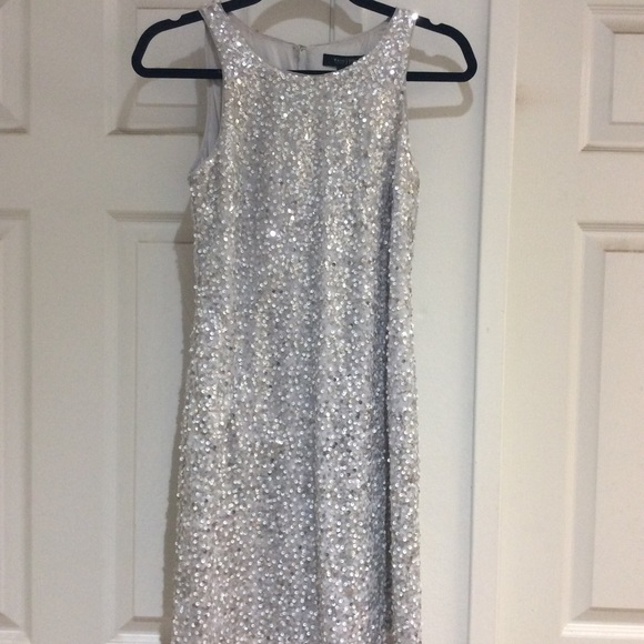 White House Black Market Dresses & Skirts - White House Black Market Silver Sequence Dress